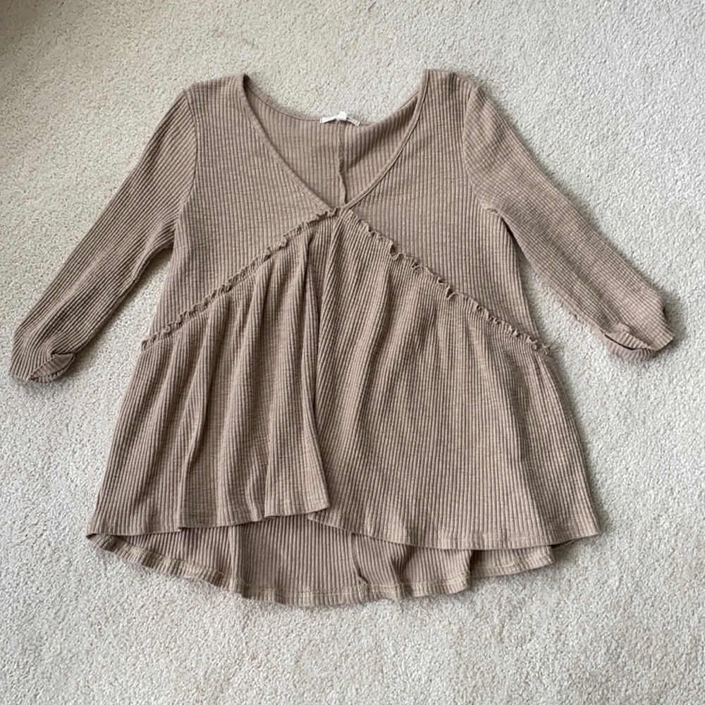 Ribbed, Mid-sleeve top